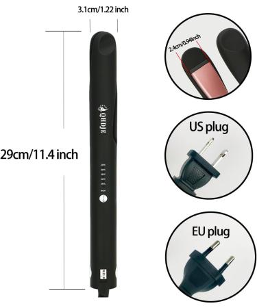 2 in 1 Curler and Straightener - Fast Heating Ceramic Curling Iron for Travel Dual Voltage & Glove Included - Buy Online on GoSupps.com