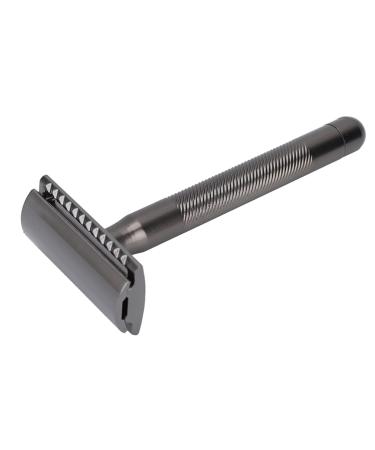 Manual razor portable razor double -edged security razor razor with zinclegation and brass handle metal razor suitable for at home and salon (black)