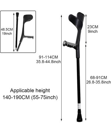 Adult Forearm Crutches Crutches Silver Black Height Adjustable Walking Stick Ergonomic Handle/Silver/1 Pair Lucky Star Black 1 pcs - Buy Online on GoSupps.com