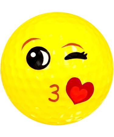 Navika Emoji Mwah Imprint Golf Balls - Bright Yellow High Visibility Color (3-Pack) - Buy Online on GoSupps.com