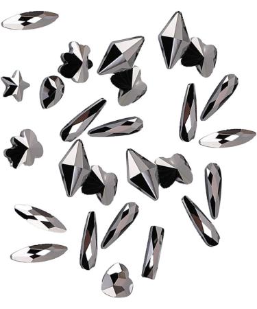 dijiusidy 50 Pieces Glass Crystal Set Eye-catching Personalized Nail Art Rhinestones DIY Handcraft Manicure Accessories for Card Making Dark Black - Buy Online on GoSupps.com