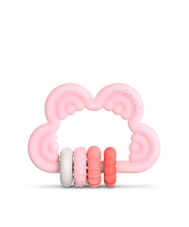 SUAVINEX Silicone Teether 6 Months Teething Ring Flexible Lightweight Cloud Design Pink 401440 - Buy Online on GoSupps.com
