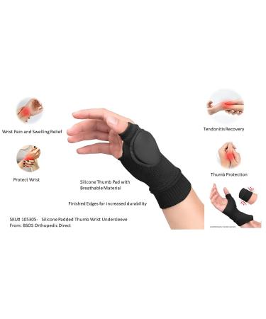Buy BSOS Orthopedic Padded Undersleeve for Thumb Splint - Soft Hand Sock with Silicone Pad | Medium/Large Black - Ideal for Comfort & Protection - Buy Online on GoSupps.com