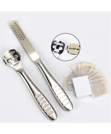 ANKROYU Stainless Steel Shaver Dead Skin Remover Cuticle Remover Anti Skid Handle File Hard Skin Remover and Foot File Heads Foot Tools - Buy Online on GoSupps.com