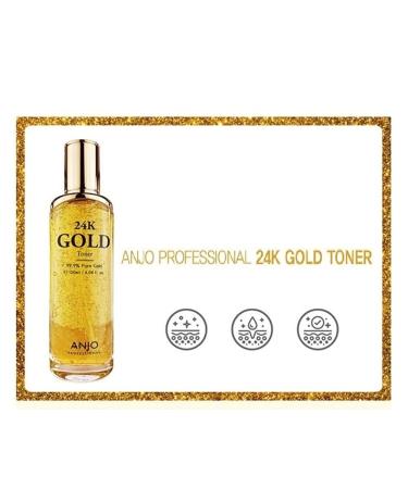 Buy ANJO Skin Care 24K Set - Toner Emulsion Essence Cream Eye Cream & Ampoule - International Shipping - Buy Online on GoSupps.com