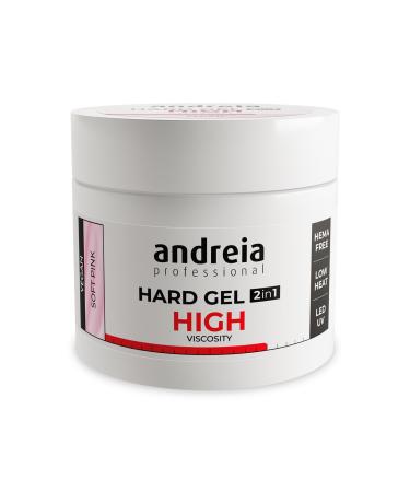 Andreia Andreia Nail Builder Gel - Professional UV & LED Biphasic Gel for Strengthening Nails or Extensions - High Viscosity Formula - Soft Pink Color 200g