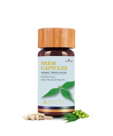 Biogetica Neem Tablets 100% Natural Vegan Promote Immunity Healthy Skin Non-GMO Ayurvedic 80 Tablet - Pack of 6