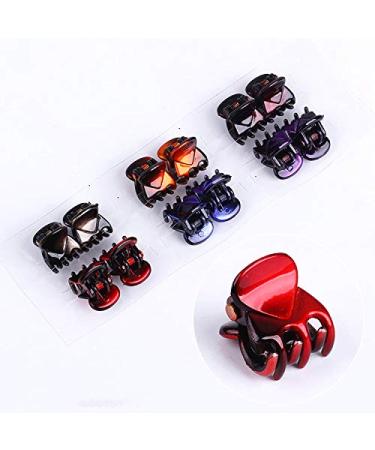 Hair clips Mini 24 Pack Women Hair gripper Small hair clips plastic Orchid clips plant clips pins clamps for girls women 1.5 cm 6 color