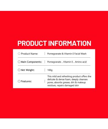 DISAAR Beauty Pomegranate Vitamin E Facial Foam Wash Anti-Aging Revitalizing Skin Nourishing Moisturizing Essence 100g / 3.38fl.oz - Buy Online on GoSupps.com