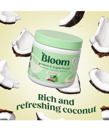 Bloom Nutrition Super Greens Powder Smoothie & Juice Mix - Probiotics for Digestive Health Bloating Relief Women Enzymes with Superfoods Spirulina Chlorella Gut (Coconut) - Buy Online on GoSupps.com