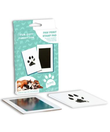 FUR GIFT Paw Print Stamp Pad, 100% Pet Safe, Pet Paw Print Kit, No-Mess Ink Pad, Imprint Cards, Pet Memorial Keepsake, Dogs, Cats, Small Pets, Pet Owner, Pet Memory Project, Nose Print Medium-Large