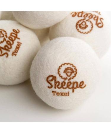 Sk pe Texel Woolen Dryer Balls XL 6 pieces in storage bag with zipper Tumble dryer balls - Washing balls - Drying balls - Durable wax drying - Texel wool and Merino wool - Buy Online on GoSupps.com