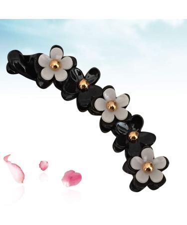 Lurrose Acrylic Banana Hair Clip Ponytail Holder Strong Tension Hair Claw Barrette - Black for Women & Girls - Buy Online on GoSupps.com