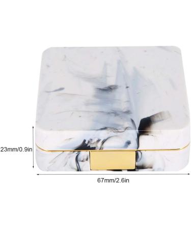 Rankomu Portable Contact Lens Case - Marble Mirror Square Design & Golden Color | International Shipping Available - Buy Online on GoSupps.com