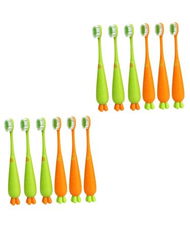 Healvian 12 STK Carrot toothbrush toothbrushes for children toothbrush Bulk toothbrushes soft children travel toothbrush manual toothbrush for children children's toothbrush pets