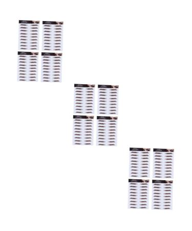 FRCOLOR 12 Pcs Eyebrow Stickers Waterproof Makeup Imitation Eyebrows Eyebrow Transfer Stickers 6d The Lazy