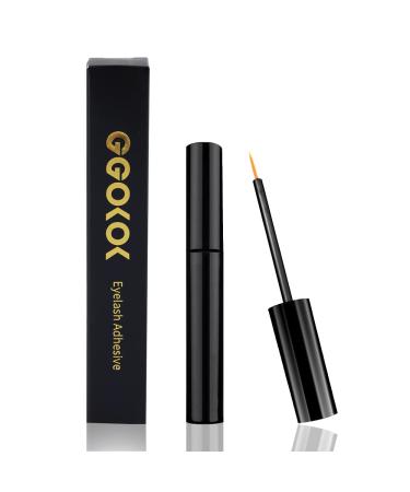 GGOKOK-Eyelash-Glue-Clear Strip Lash Glue Super Hold Eye Lash Glue Latex-Free Waterproof Lash Adhensive for False Eyelashes Suitable for Sensitive Eyes 5ml 5 ml (Pack of 1)