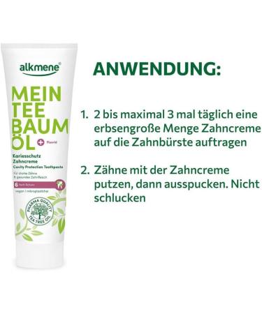 Alkmene My Tea Tree Oil Caries Protection Toothpaste 100ml - Natural Tooth Care - International Shipping Available - Buy Online on GoSupps.com