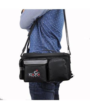 Waterproof Bike Bags for Rear Rack - Padded Bottom, Reflectors - Convertible with Shoulder Strap, Pockets, Bottle Case - Buy Online on GoSupps.com