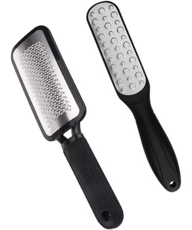 Lurrose Pedicure Foot File - 2 Piece Stainless Steel Foot Scrubber for Hard Skin Removal on Wet & Dry Feet - Perfect for Smooth Feet - Buy Online on GoSupps.com