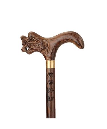 Crutches Wooden Walking Stick Cane Faucet Comfortable Handle Anti-Slip Hand-Carved Old-Fashioned Solid Wood Crutches for Old Elderly 87cm () powerfully