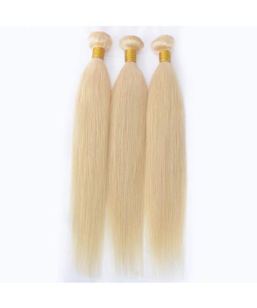 SeraphicWig Blonde Brazilian Human Hair Weft - Silky Straight 14 Bundle (100g) for Women - Color 613 - Buy Online on GoSupps.com