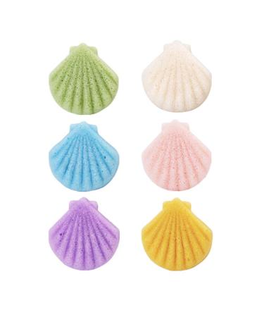 Beaupretty 6pcs Natural Konjac Facial Sponges - Reusable Shell Shape for Deep Cleansing, Exfoliating, and Massage | Face Sponge Set - Buy Online on GoSupps.com