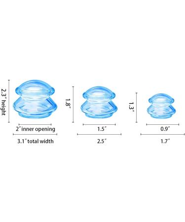 Chinese Vacuum Cupping Therapy Set for Deep Tissue Myofascial Release & Joint Pain Relief - Silicone Massage Cups (Blue 7) - Buy Online on GoSupps.com