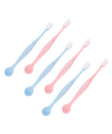 FRCOLOR Toothbrushes 6 pcs adult toothbrush for travel travel household full mouth travel toothbrush for adult so soft tongue scraper extra soft toothbrush for adult portable camping