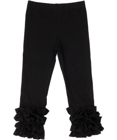 Hoolchean Girls Cotton Ruffle Leggings 3-4 Years Slim Black - Toddler & Little Girls - Buy Online on GoSupps.com