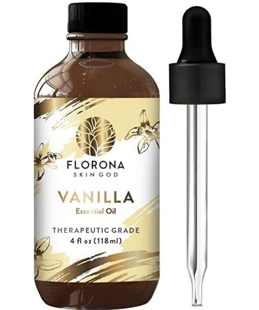 Florona Vanilla Premium Quality Essential Oil - 4 fl oz, for Hair, Skin, Diffuser Aromatherapy, Soap & Candle Making