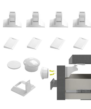 Ortava child locking cabinet 4 locks + 1 key drawer protection baby magnet child locking no drilling required suitable for drawer locks in kitchen and bedroom - Buy Online on GoSupps.com