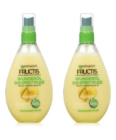Garnier duo effect care Oil repair hair treatment intense hair oil for spraying without rinsing with valuable natural oils for dry stressed hair fructis 2 Pack-150ml 150 ml (2 Pack) Oil repair hair treatment