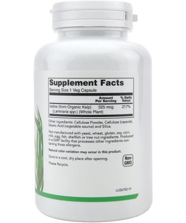 LuckyHerbs Kelp Iodine 325 mcg 250 Veg Capsules - Natural Thyroid Support - Buy Online on GoSupps.com