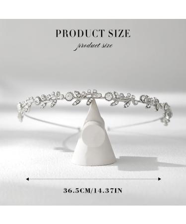 Zoestar Rhinestone Wedding Headband Silver Crystal Headbands Bridal Leaf Hairband Headpiece Sparkly Party Hair Accessories for Women - Buy Online on GoSupps.com