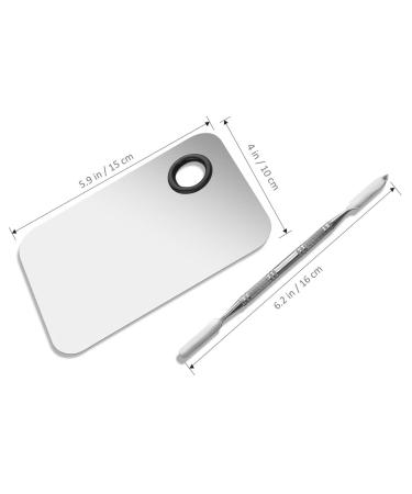 FRCOLOR Stainless Steel Makeup Palette with Spatula Tool - Professional Cosmetic Mixing Palette 6x4 - Buy Online on GoSupps.com