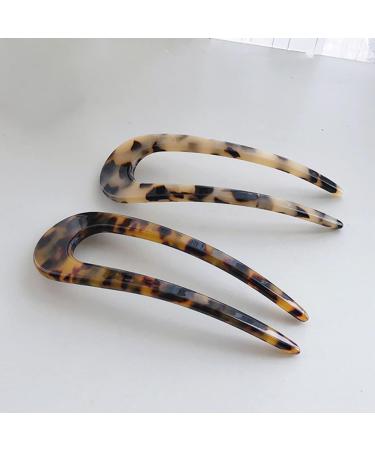 Beaupretty Pin U Leopard Sticks Style Vintage Buns Hair Shell Chignons Large Clips Stick Bun Women Tortoise for French Shaped Girls Acetate Shape Pins Print Metal Hairstyle Fork Thicker - Buy Online on GoSupps.com