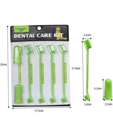 FOMIYES 1 set Dog Puppy Brush Pet Oral Tool Head Teeth Supplies Cleaning Double-head - Buy Online on GoSupps.com