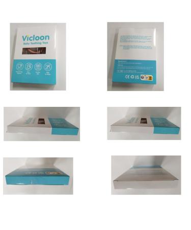 Vicloon Baby Bite Toys - 2 Pack Silicone Dental Aids BPA-Free Chew Rings for Gums Pink Elephant & Brick Red Perfect for 3 Months+ - Buy Online on GoSupps.com