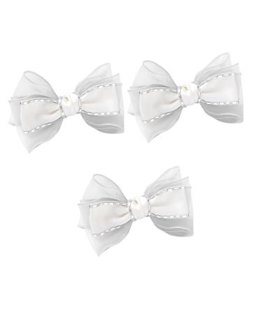 FRCOLOR Big Fabric Butterfly Hair Clip white hair clips big hair bows Women Cute Hair Clips red hair bows rhinestone barrettes for women bow hair clips South Korea girl rhinestone Hair