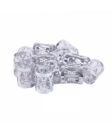 LEBQ 50 Pieces Aluminum Dread Lock Beads - Adjustable Metal Cuffs for Dreadlocks & Braids Jewelry - Silver Hair Accessories - Buy Online on GoSupps.com