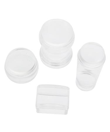 Housoutil 4 Sets Nail Stamp Clear Nail Art Seal Nail Scraper Spachella Silicone Nail Art Tools Silicone Nail Art Scraper Silicone Scraper Jelly Silica Gel Spatula Manicure