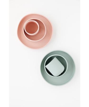 Silicone Dinnerware Set for Toddlers and Babies - Pink Plate, Bowl, Cup - Buy Online on GoSupps.com