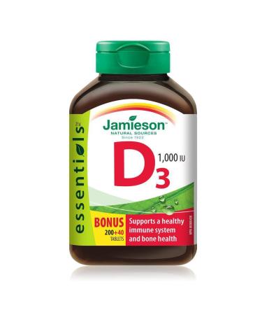 Vitamin D3 1 000 IU Bonus -240 tabs Brand: Jamieson Laboratories