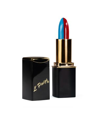L'Paige L17 - CARDINAL RED/BLUE Split-Stick Lipstick Aloe Vera Based Long-lasting Moisturizing