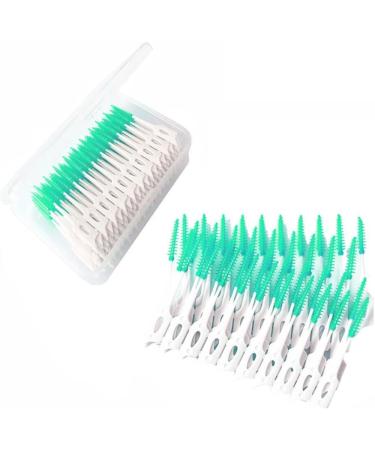 JOCXZI Interdental Brush - 200 Soft Silicone Brushes for Effective Tooth Cleaning | Portable Dual-House Floss Stick (Green) - Buy Online on GoSupps.com