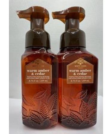 Set of 2 Warm Amber & Cedar Gentle & Clean Foaming Hand Soap 8.75 Ounce Orange