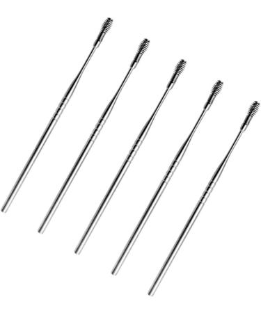 KALLORY 5pcs Ear Wax Scoop Kit - Ear Cleaner Spring Tool Ear Spoon Silver Wax Remover - Buy Online on GoSupps.com