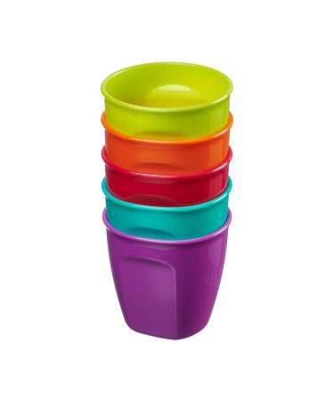 Vital Baby Nourish Perfectly Simple Cups - Baby & Toddler Drinking Cups - Bright Colours - Easily Stackable - Microwave/Dishwasher Safe - BPA Phthalate & Latex Free - 5pk - 6 Months+ - Multicolour
