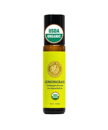 Organic Lemongrass Essential Oil Roll on, 100% Pure USDA Certified Aromatherapy for Pain Relief, Skin Health, Stress - 10 ml